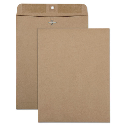 Recycled Brown Kraft Clasp Envelope, #90, Square Flap, Clasp/Gummed Closure, 9 x 12, Brown Kraft, 100/Box [SKU: QUA38711]