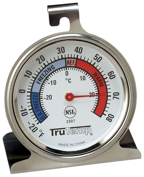 Taylor 3507 Refrigerator/Freezer Dial Thermometer,-20 to 80 deg F, Analog Display, Gray [SKU: ORG6870745]