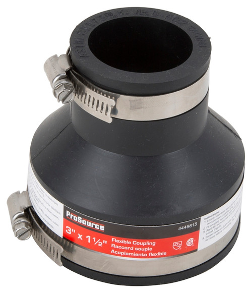 ProSource Coupling, 3 x 1-1/2 in, PVC, Black [SKU: ORG4449815]