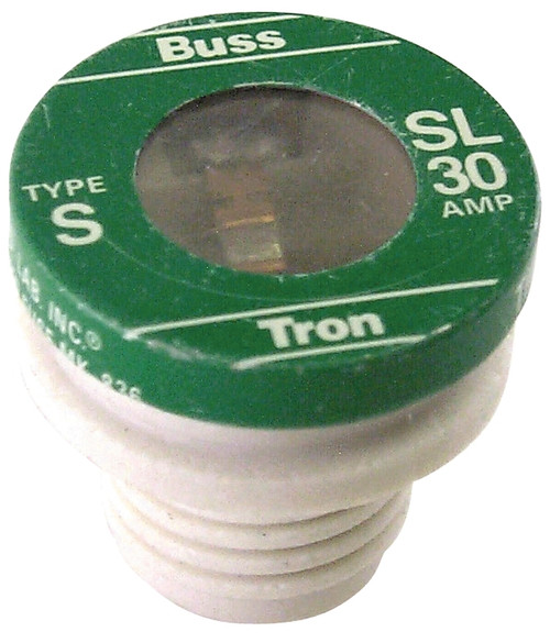 Bussmann BP/SL-30 Plug Fuse, 30 A, 125 V, 10 kA Interrupt, Time Delay Fuse [SKU: ORG6196166]