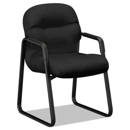 Pillow-Soft 2090 Series Guest Arm Chair, Fabric Upholstery, 23.25" x 28" x 36", Black Seat, Black Back, Black Base [SKU: HON2093CU10T]