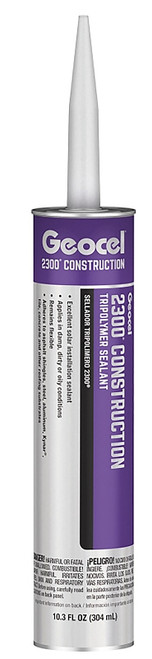 Geocel 2300 Series GC66103 Sealant, Black, 4 days Curing, 40 to 140 deg F, 10.3 fl-oz Cartridge [SKU: ORG7449051]