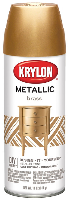 Krylon K02204007 Spray Paint, Metallic, Brass, 12 oz, Aerosol Can [SKU: ORG4820320]