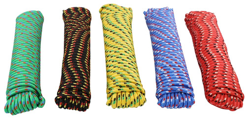 ProSource 706036-PDQ Rope, 3/8 in Dia, 100 ft L, 244 lb Working Load, Polypropylene, Black/Blue/Green/Red/Yellow [SKU: ORG5241229]