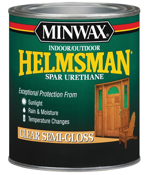 Minwax Helmsman 63210444 Spar Urethane Paint, Semi-Gloss, Clear, Liquid, 1 qt, Can [SKU: ORG8557001]