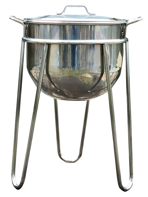 Bayou Classic 800-115 Kettle with Stand, 15 gal Capacity, Stainless Steel [SKU: ORG7449697]
