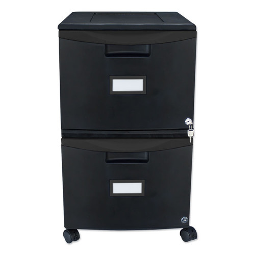 Two-Drawer Mobile Filing Cabinet, 2 Legal/Letter-Size File Drawers, Black, 14.75" x 18.25" x 26 [SKU: STX61312B01C]