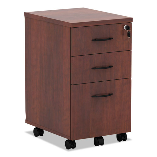 Alera Valencia Series Mobile Pedestal File, Left/Right, 3-Drawer: Box/Box/File, Legal/Letter, Cherry, 15.88" x 20.5" x 28.38 [SKU: ALEVA572816MC]