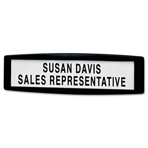 Plastic Partition Additions Nameplate, 9 x 0.75 x 2.5, Fabric Panel Mount, Dark Graphite [SKU: FEL75906]