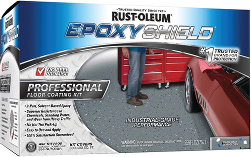 RUST-OLEUM EPOXYSHIELD 238467 Floor Coating Kit, Semi-Gloss, Dark Gray, Liquid [SKU: ORG4901427]