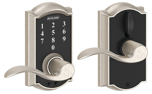 Schlage Camelot Series FE695VCAMXACC619 Keypad Lock, Satin Nickel, 2-3/8 x 2-3/4 in Backset [SKU: ORG5396189]