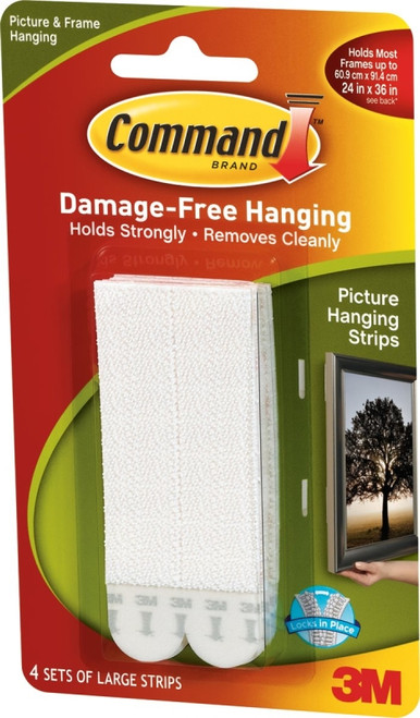 Command 17206 Picture Hanging Strip, 4 lb/set, Foam, White [SKU: ORG1240928]