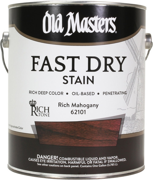 Old Masters 62101 Fast Dry Stain, Rich Mahogany, Liquid, 1 gal [SKU: ORG1114941]