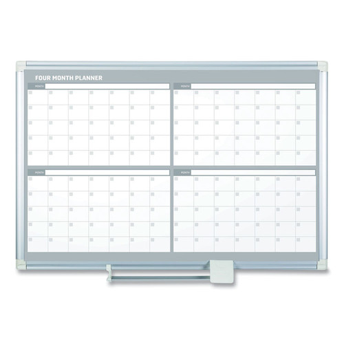 4 Month Planner, 48x36, White/Silver [SKU: BVCGA05105830]