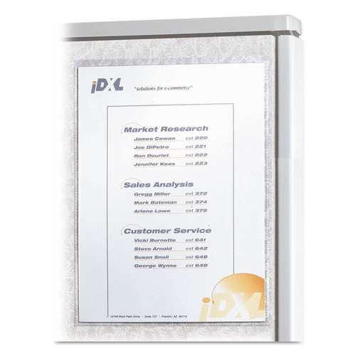 Cubicle Keepers Hook and Loop-Backed Display, 9.2 x 11.41, Velcro Mount, Clear, 2/Pack [SKU: CLI38911]