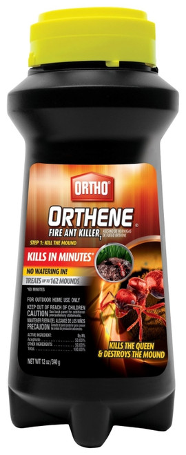 Ortho Orthene 0282210 Fire Ant Killer, Powder, Home Lawns, Near Ornamental Plants, 12 oz Bottle [SKU: ORG1967546]