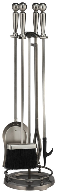 Simple Spaces VPD51443AS3L Fireplace Tool Set, Antique Silver, 5-Piece [SKU: ORG0307132]