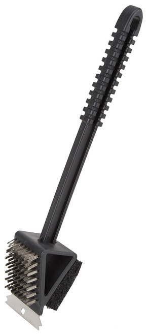 Omaha BBQ-37126 Two-Way Grill Brush/ Scrubber, 2-3/8 in L Brush, 2-1/4 in W Brush, Stainless Steel Bristle, 14 in L [SKU: ORG9359787]