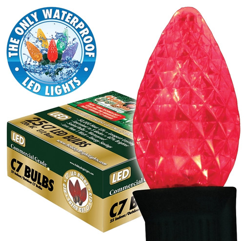 Holiday Bright Lights BU25-LEDFC7-TRD Light Bulb, 0.6 W, Candelabra (E12) Lamp Base, LED Lamp, Red Light [SKU: ORG7209505]