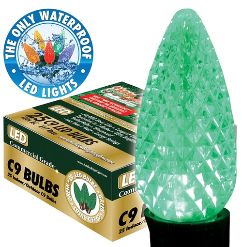 Holiday Bright Lights BU25-LEDFC9-TGR Light Bulb, 0.6 W, Intermediate (E17) Lamp Base, LED Lamp, Green Light [SKU: ORG7209547]