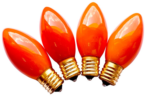 Hometown Holidays 16490 Light Bulb, 7 W, Intermediate Lamp Base, Incandescent Lamp, Ceramic Orange Light [SKU: ORG8566309]