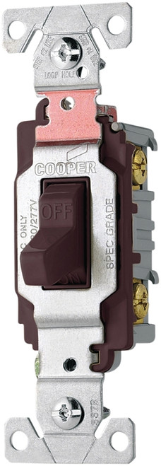 Eaton Wiring Devices CS220B Toggle Switch, 20 A, 120/277 V, Screw Terminal, Nylon Housing Material, Brown [SKU: ORG8460669]