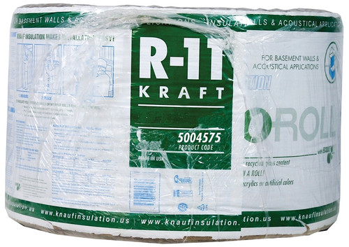 Knauf Insulation ECOROLL KR42E/TAK Insulation, 70-1/2 ft L, 23 in W, R11 R-Value, Fiberglass/Steel, Brown [SKU: ORG7058613]