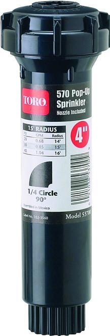 TORO 570Z Pro Series 53712 Spray Sprinkler, 1/2 in Connection, 5 to 15 ft, 27 deg Nozzle Trajectory [SKU: ORG4870986]