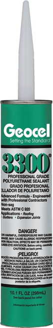 Geocel 3300 Series 68101 Polyurethane Sealant, White, Liquid, 10.1 oz Cartridge [SKU: ORG6968754]