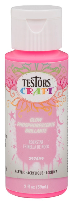 TESTORS 297499 Craft Paint, Glow Rockstar, 2 oz, Bottle [SKU: ORG4997326]