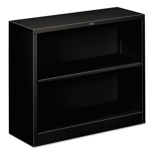 Metal Bookcase, Two-Shelf, 34.5w x 12.63d x 29h, Black [SKU: HONS30ABCP]