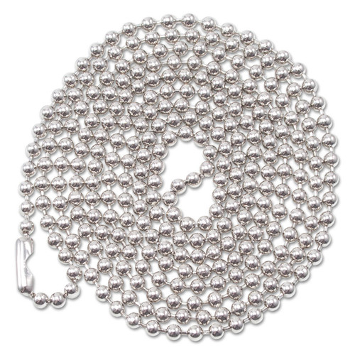 ID Badge Holder Chain, Metal Ball Chain Fastener, 36" Long, Nickel Plated, 100/Box [SKU: AVT75417]