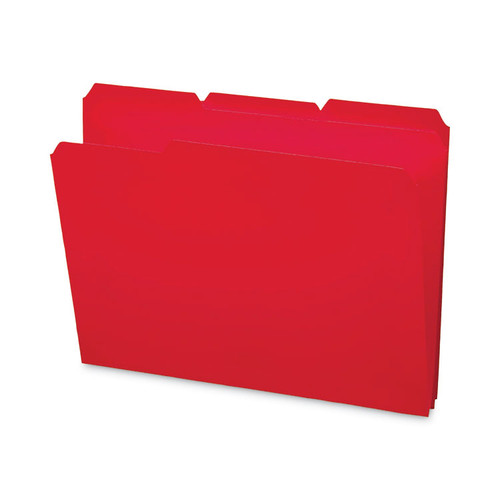 Top Tab Poly Colored File Folders, 1/3-Cut Tabs: Assorted, Letter Size, 0.75" Expansion, Red, 24/Box [SKU: SMD10501]