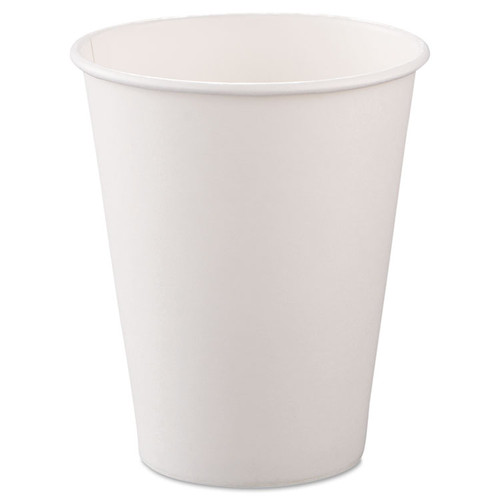 Single-Sided Poly Paper Hot Cups, 8 oz, White, 50/Bag, 20 Bags/Carton [SKU: SCC378W2050]