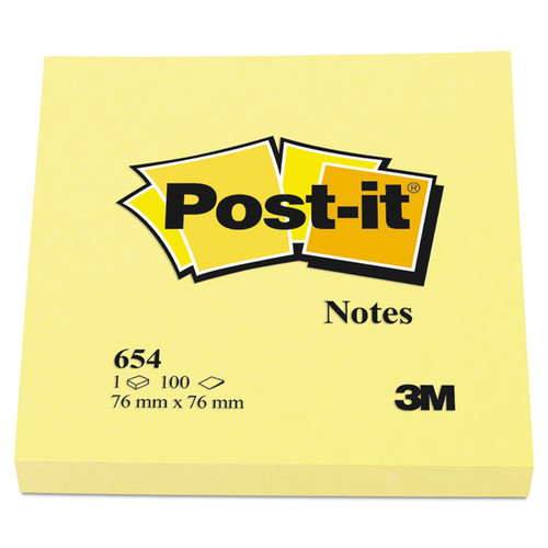 Original Pads in Canary Yellow, 3" x 3", 100 Sheets/Pad, 12 Pads/Pack [SKU: MMM654YW]