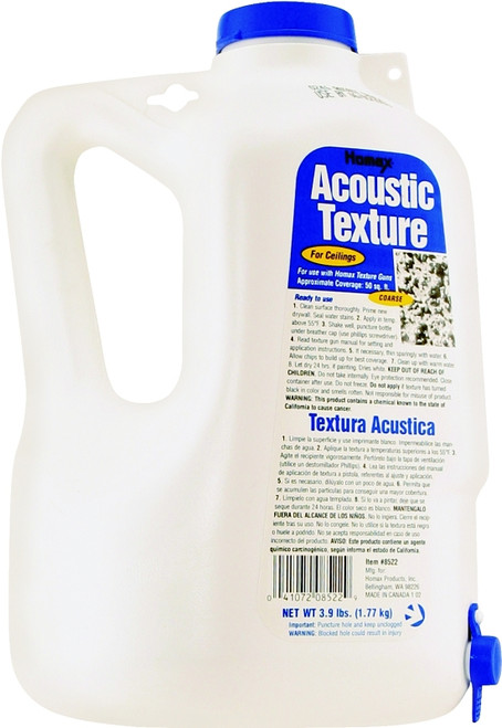 Homax 8522 Ceiling Texture, Liquid, Solvent, White, 2.2 L Bottle [SKU: ORG6783468]