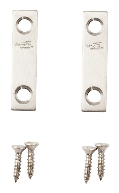 National Hardware N348-359 Mending Brace, 2 in L, 1/2 in W, Stainless Steel, Screw Mounting [SKU: ORG7170640]