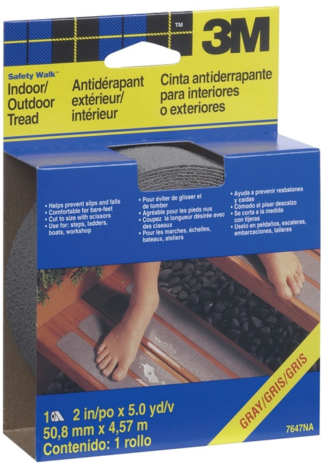 3M Safety-Walk 7647NA Tread, 180 in L, 2 in W, Gray [SKU: ORG6568067]