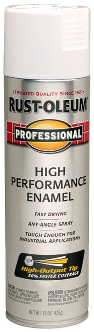 RUST-OLEUM 7592838 High Performance Enamel Spray Paint, Gloss, White, 15 oz, Aerosol Can [SKU: ORG6786479]