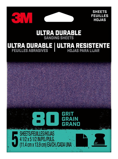 3M 27363 Sandpaper Sheet, 2 in W, 2 in L, 80 Grit, Medium, Aluminum Oxide/Ceramic Abrasive, Cloth Backing [SKU: ORG7375082]