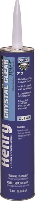 Henry Wet Patch 212 Series HE212202 All-Purpose Sealant, Crystal Clear, Liquid, 10.1 oz Cartridge [SKU: ORG5277587]