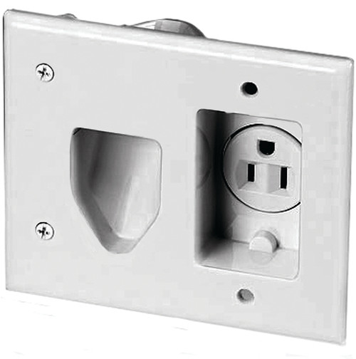 Eaton Wiring Devices 35MRW Cable Plate with Receptacle, 2 -Gang, White [SKU: ORG4352688]