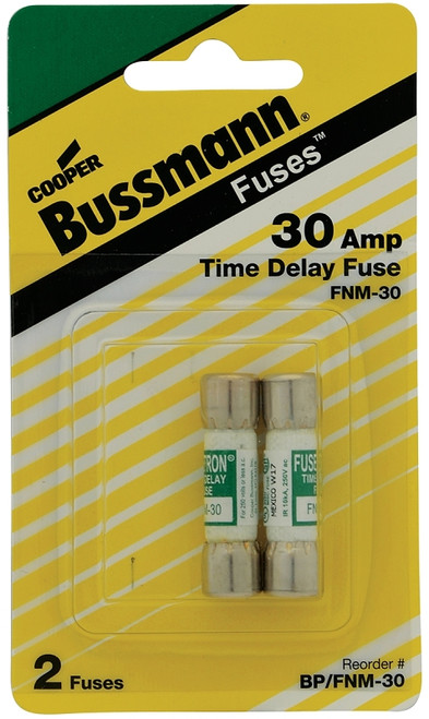 Bussmann BP/FNM-30 Time Delay Fuse, 30 A, 250 V, 10 kA Interrupt, Melamine Body [SKU: ORG3729621]