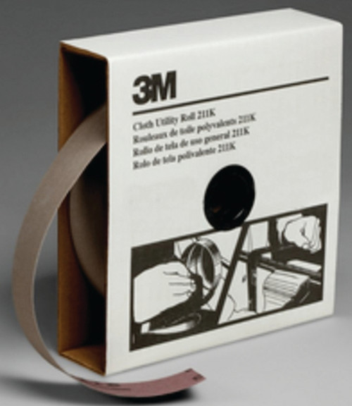 3M 211K 05026 Utility Cloth Roll, 50 yd L, 1-1/2 in W, 180 Grit, Very Fine, Aluminum Oxide Abrasive [SKU: ORG4374849]