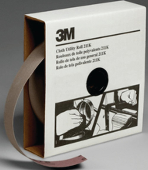 3M 211K 05030 Utility Cloth Roll, 50 yd L, 1-1/2 in W, 80 Grit, Medium, Aluminum Oxide Abrasive [SKU: ORG4374369]