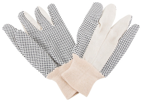 Diamondback GV-522PVD-3L Cotton Work Gloves with PVC Dots, Men's, One-Size, Straight Thumb, Knit Wrist Cuff, Fabric 80% Cotton 20% Polyester [SKU: ORG9335803]