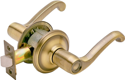 Schlage Flair Series F10 FLA 609 Passage Lever, Zinc, Antique Brass [SKU: ORG8612889]