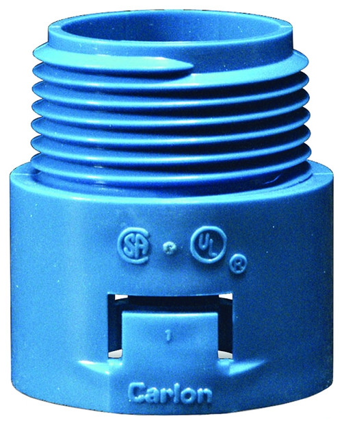 Carlon A243D-CAR Conduit Adapter, 1/2 in MPT, 1.4 in L, PVC, Blue [SKU: ORG6742456]