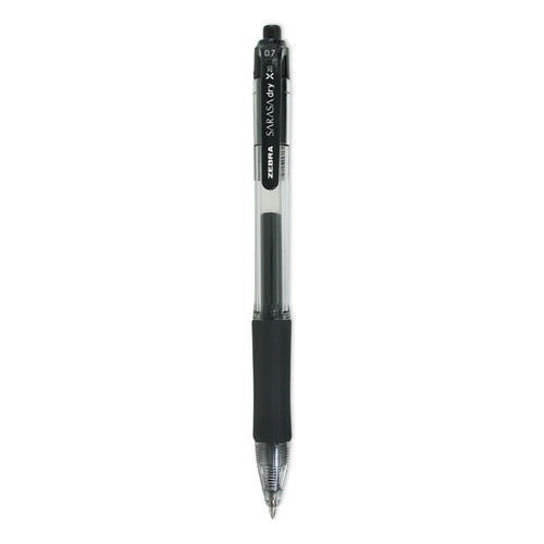 Sarasa Dry Gel X20 Gel Pen, Retractable, Medium 0.7 mm, Black Ink, Smoke Barrel, 12/Pack [SKU: ZEB46810]
