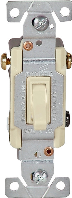 Eaton Wiring Devices 1303V-BOX Toggle Switch, 15 A, 120 V, Polycarbonate Housing Material, Ivory [SKU: ORG4876785]
